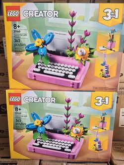 LEGO Creator 3 in 1 Typewriter with Flowers - Building Toy with 3 Building Options, Typewriter, Flowerpot with Pen & Notebook, or Keytar - Birthday Gi