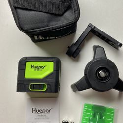 Cross Line Laser Level with 2 Plumb Dots - Huepar 9211G Green Beam Self Leveling