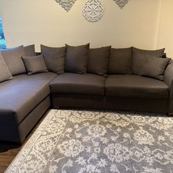 Dark Brown Sectional Couch 