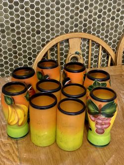 Hand Made and Painted Glass Cups.