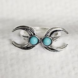 Moonlit Turquoise Goddess Ring