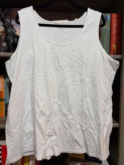 Denim & Co White Sleeveless Tank Top, Size 2X