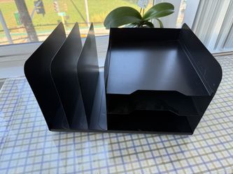 Black Metal Desk Organizer 15x11x9”