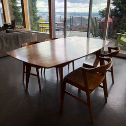 Walnut dining  table & chairs (Room & Board)