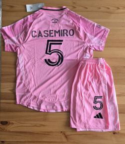 Kids - Casemiro 5 Inter Miami 2025/26 Home Pink Kids Player Short & Jersey