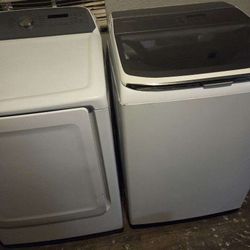LARGE capacity ELECTRIC Samsung Washer(2025) And Dryer Matching Set Looks And Washes Clothes Like New Still!!! BEAUTIFUL MACHINES 10/10!!!
