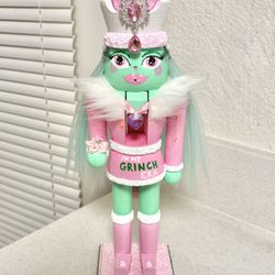 12" Pastel Girl Grinch Hand Painted Nutcracker