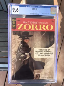 Zorro #1 (1966) CGC 9.6 — White Pages; Guy Williams Photo Cover; Gold Key