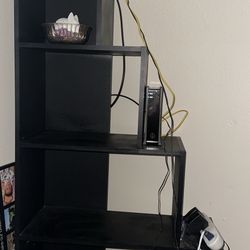 Black Shelf With Cubbies