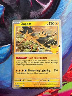 Zapdos #98 Black Star Promo Pokemon TCG 30th Celebration