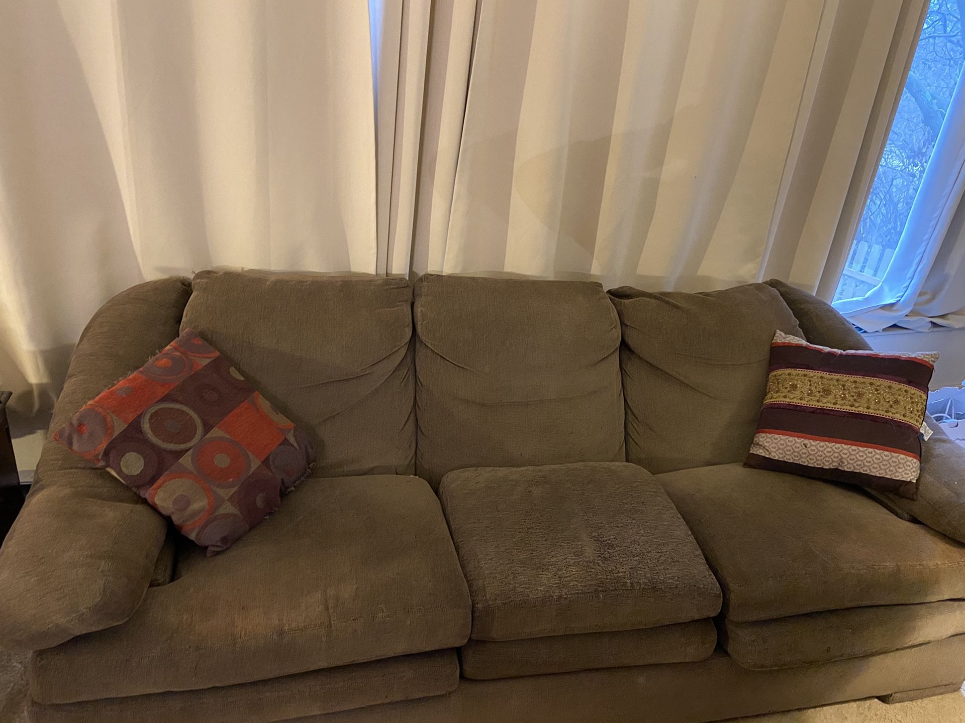 Free couch and throw pillows