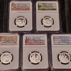 2017 S Silver Quarter Set! NGC PF69 Ultra Cameo!