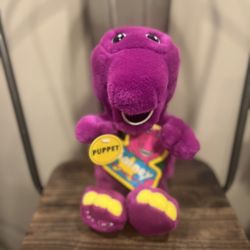 Barney The Dinosaur Puppet Vintage 1992 For The Lyons Group By Golden Bear 14”