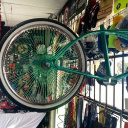 Bicycle Parts On Sale, Green Frame, Green Wheels, Gold Wheels Cool Designs (contact info removed)
