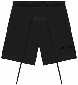 Fear of God Essentials Black Sweat Shorts - Stretched Limo