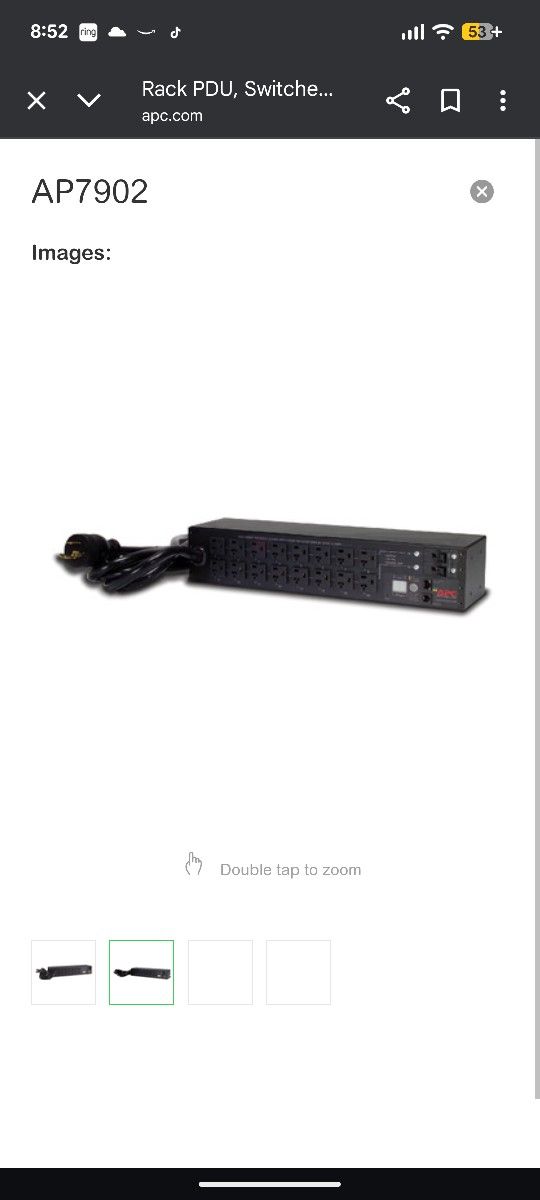 Rack PDU, Switched, 2U, 30A, 120V, (16)5-20AP7902 New In Box