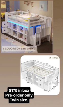 Twin size bed wi the storage and stairs