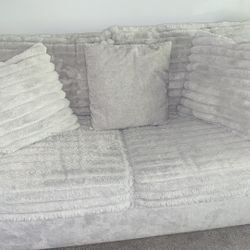 LIGHT GRAY LED LOVE SEAT & SOFA