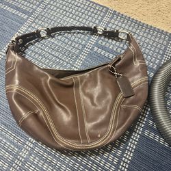 Coach SOHO Leather Small Hobo Bag -Brown