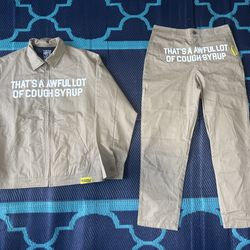 That’s A Awful Lot Of Cough Syrup tan jumpsuit