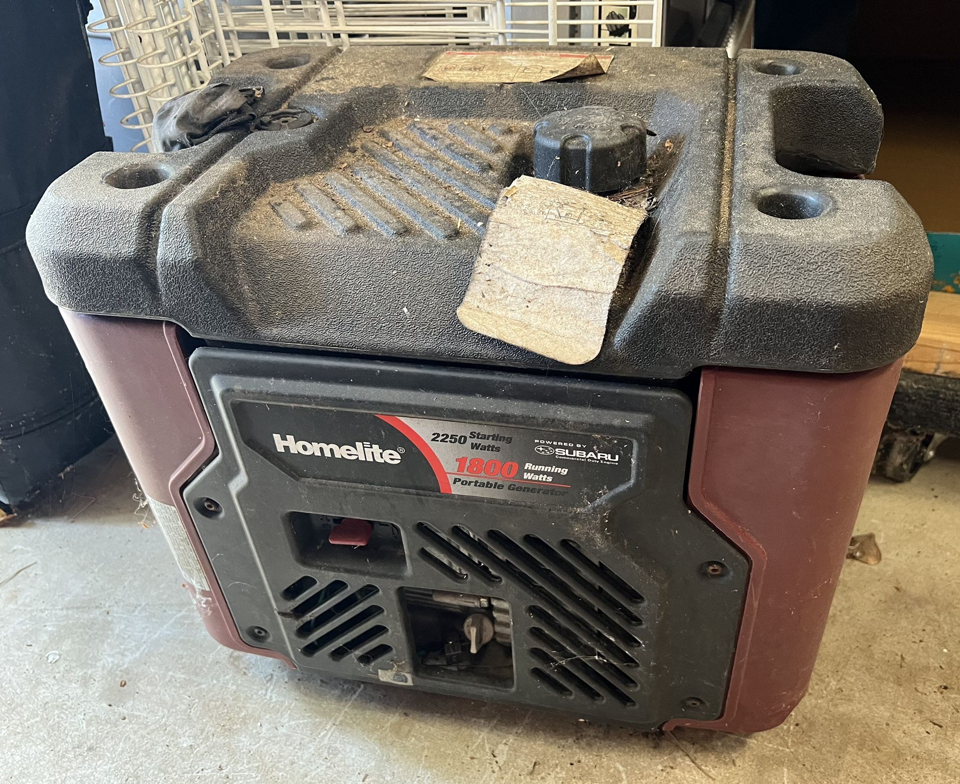 Homelite 1800/2250 Watts Generator HG1800 Subaru - Pickup Only - It has not been used in over a year. Probably needs a tuneup.