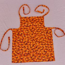 Kids Reversible Pumpkin Apron-Handmade- Ages 2-4