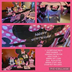 MINNIE DECOR FOR 1ST BIRTHDAY PARTY