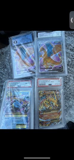 (4) graded charizard pokemon blastoise $100