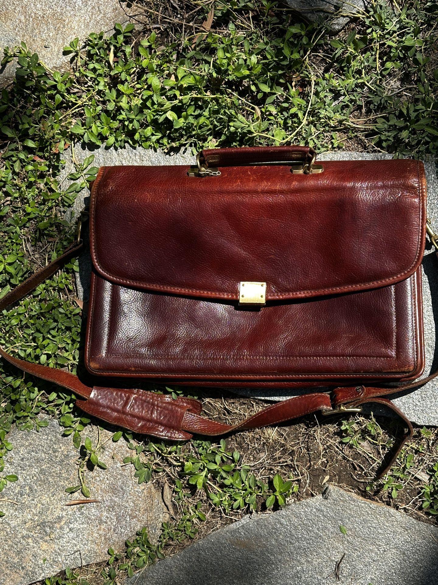Jack Georges Pebbled, Leather Briefcase, Messenger Bag, Computer Bag