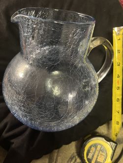 Crackled Glass Pitcher