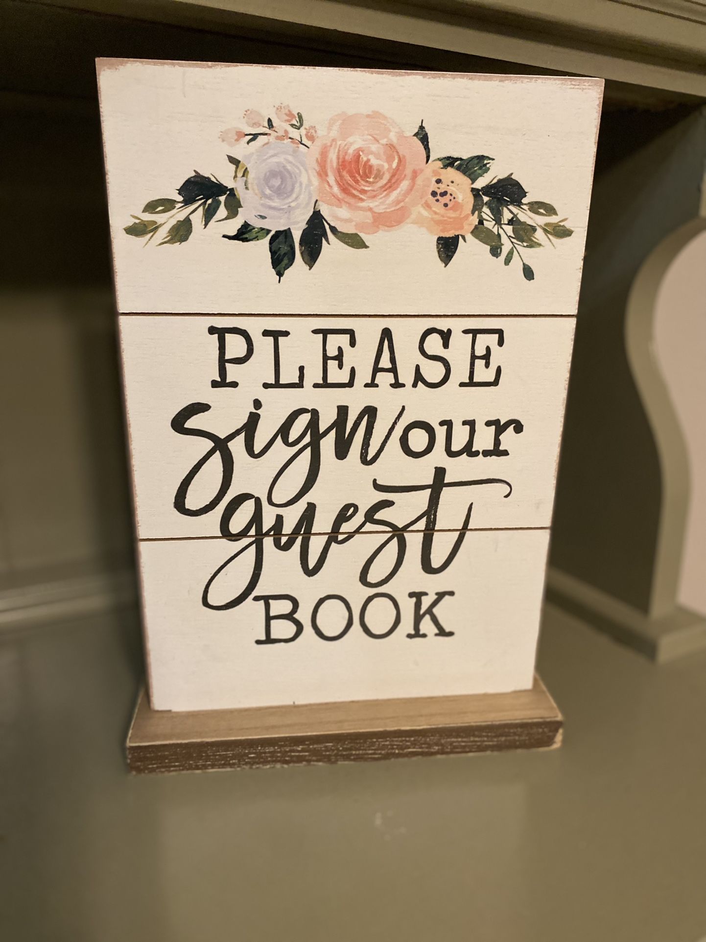 Guest Book Floral Wood Decor 