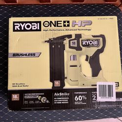 RYOBI P322 ONE+ HP 18V 18-Gauge Brushless Cordless AirStrike Brad Nailer  (Tool Only) 