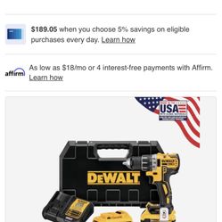 Dewalt 1/2 Drill With 2 Batteries 