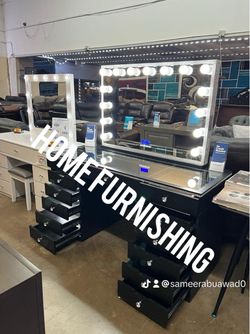 Furniture vanity with LED light