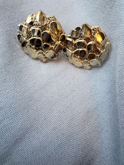 Gold nuggets earrings
