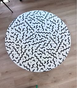 Modern Round Black & White Statement Table