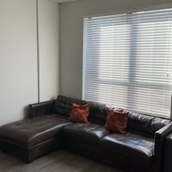 Brown Leather Sectional Couch