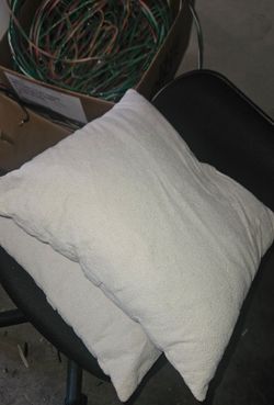 2 couch pillows white