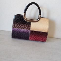 New 4 Square Alligator Embossed Small Women Tote Handbag