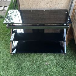 Black Glass Tv Stand 