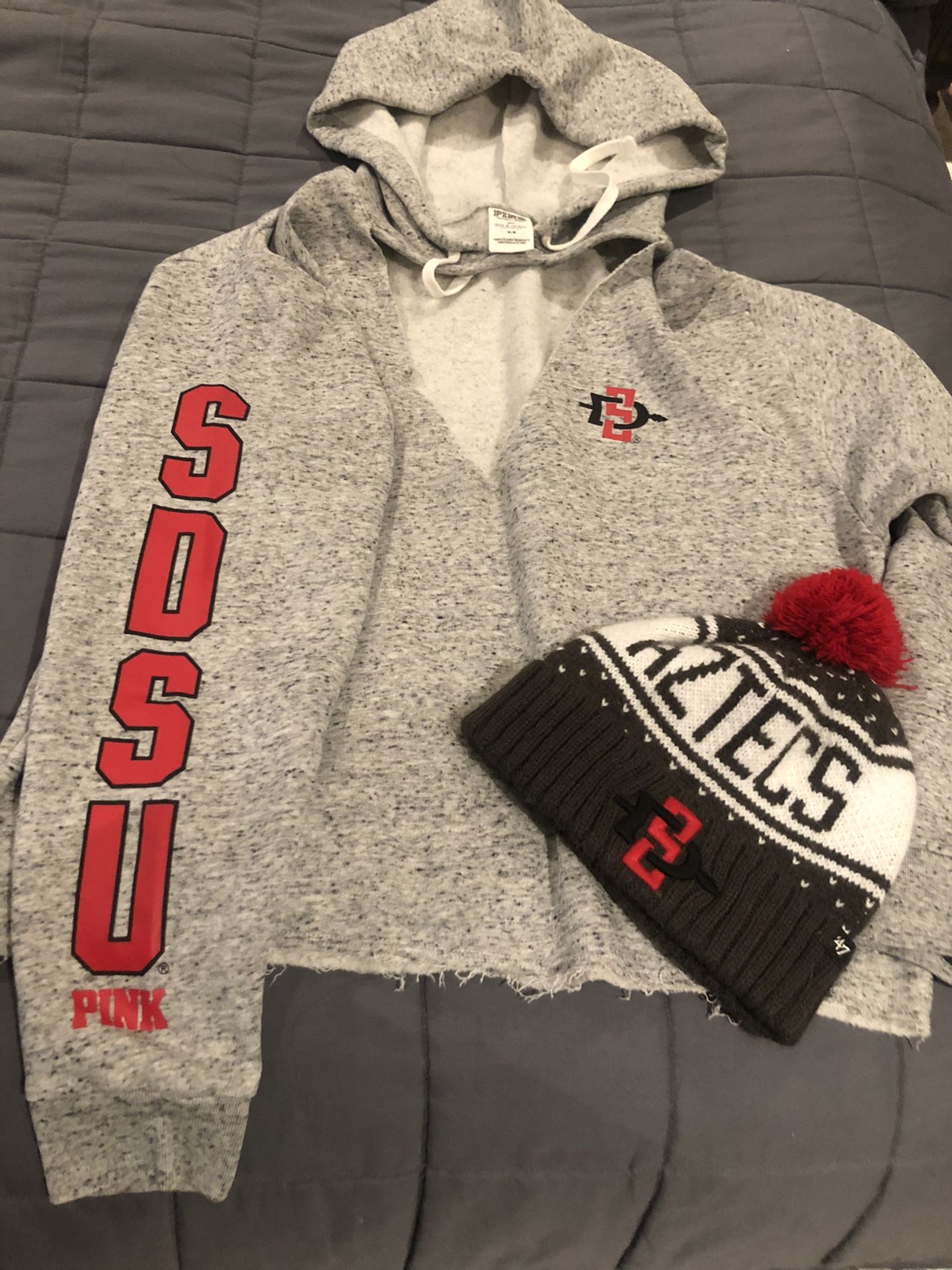 SDSU Pink Hoodie Sweater and Beanie $35