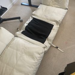 Cream Bean Bag Chair Bed