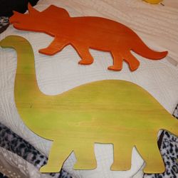 Ex Larg Wood Dinasours Room Decor 6 Set Firm