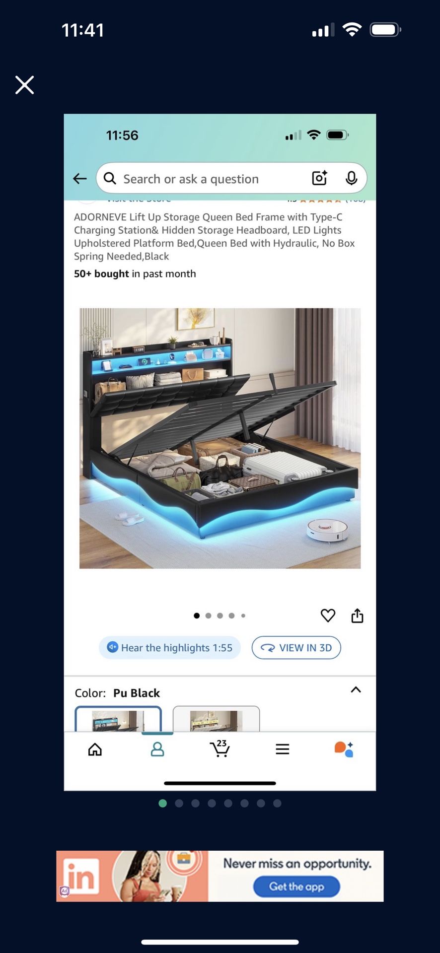 Queen Lift Up Storage Bed Frame