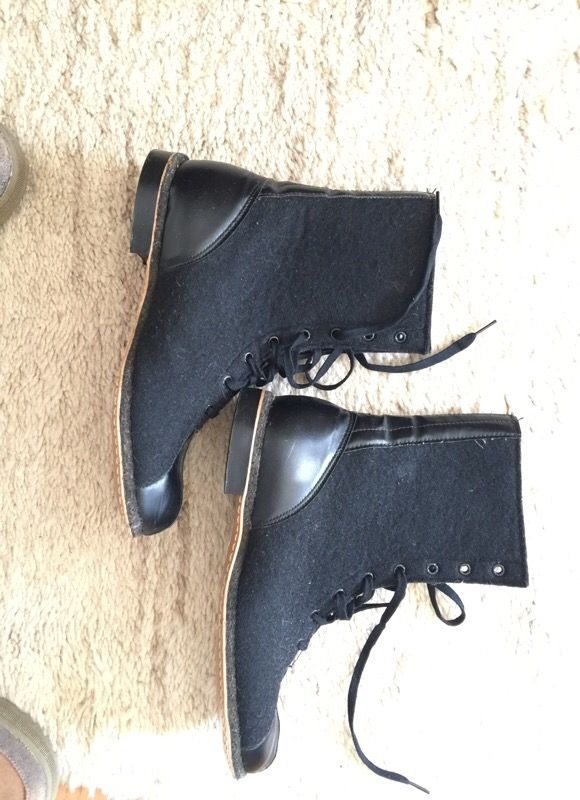 Biltrite Duratex vintage black wool aviator boots