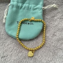 Tittany & Co Heart Shaped Beaded Bracelet