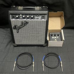 Guitar Set Up. Amp, Cables, Pedal And Stool