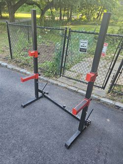 Adjustable height & width squat rack