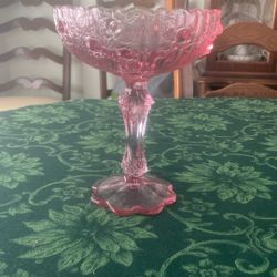 Vintage Fenton Rose Colonial Pink Serving Dish Candy Bowl