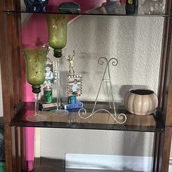 Bookcase With 5 Glass Shelves  With Matching Desk 